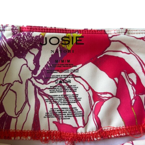 Josie Natori Neon Solstice Cropped Bike Athletic Shorts M - Picture 3 of 5